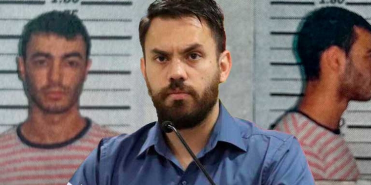 Adelante, el ministro de Gobierno, Eduardo del Castillo. De fondo, el narco urugguayo Sebastián Marset, buscado internacionalmente. Composición OPINIÓN