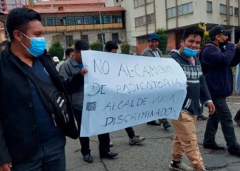 Protesta de choferes interciudad. Foto: ANF