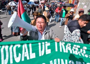 Marcha gremialista en La Paz. Foto: APG