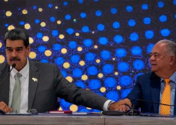 Nicolás Maduro y Elvis Amoroso (AP Foto/Ariana Cubillos)