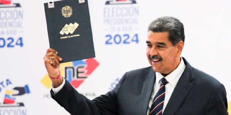 Nicolás Maduro, tras ser proclamado ganador de las elecciones presidenciales - Presidency of Venezuela / Xinhua News / ContactoPh