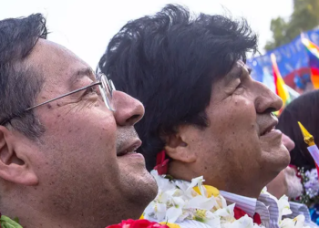 Evo Morales y Luis Arce en el  año 2020
