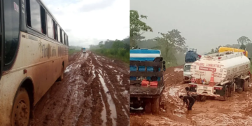 Caminos inundados de lodo