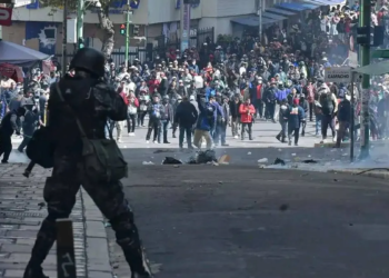 Manifestantes en La Paz