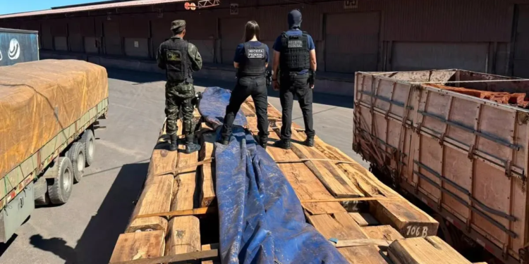 Presunta droga impregnada en madera | Foto: Servicio Federal de Ingresos de Brasil