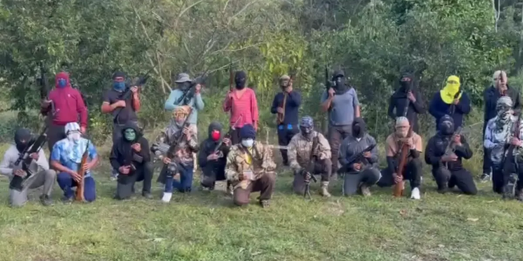 Grupo de hombres encapuchados, portando armas de fuego de grueso calibre, se autodenomina “milicia armada del pueblo”