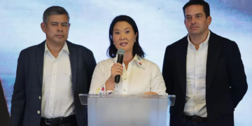 Keiko Fujimori brindó una declaración de prensa en el hotel BTH de San Borja. (Foto: Julio Reaño / GEC)