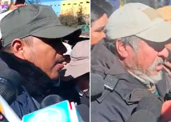Dieter Mendoza y Feliciano Vegamonte este martes en El Alto. | Imagen: Erbol
