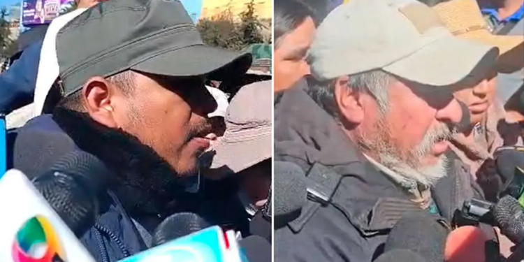 Dieter Mendoza y Feliciano Vegamonte este martes en El Alto. | Imagen: Erbol